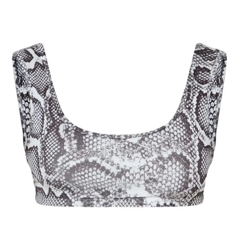 PrettyLittleThing Snake Mix & Match Scoop Neck Top, Size 12